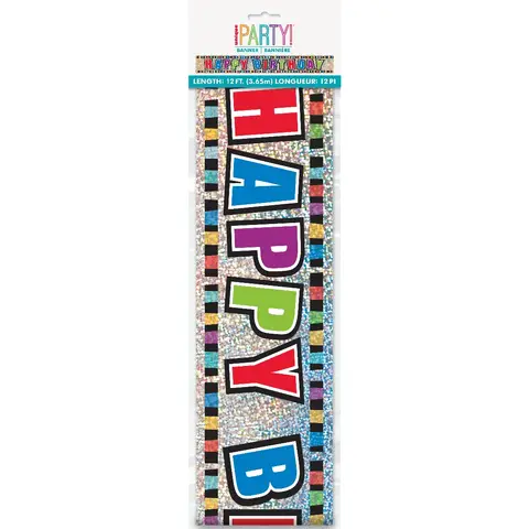 Unique Party Multi Coloured Birthday Banner, 3.65m