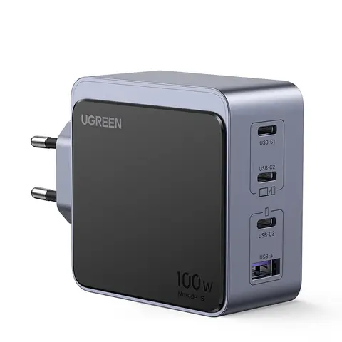 UGREEN Nexode S 100W GaN-oplader, compatibel met iPhone 17/16/15, MacBook, iPad Pro, Pixel 9, Samsung Galaxy S24/S23, Tab A8/S8, enz.