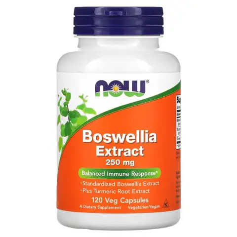 NOW Foods Boswellia + Turmeric Joint Inflammation 250mg Capsules - 120 Vegan Capsules