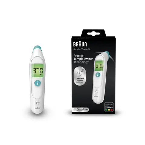 BRAUN Sensian Swipe 5 Forehead Thermometer with Swipe Technology - BST200
