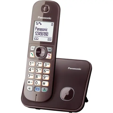 Panasonic KX-TG6811GA DECT Schnurlostelefon (strahlungsarm, Eco-Modus GAP-Telefon, ohne Anrufbeantworter, Festnetz, Anrufblockierung) mocca-braun