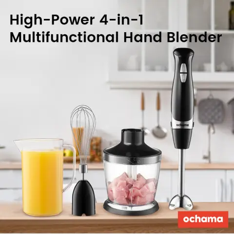 ochama Hand Blender. 4 in 1 Multifunctional， 600W