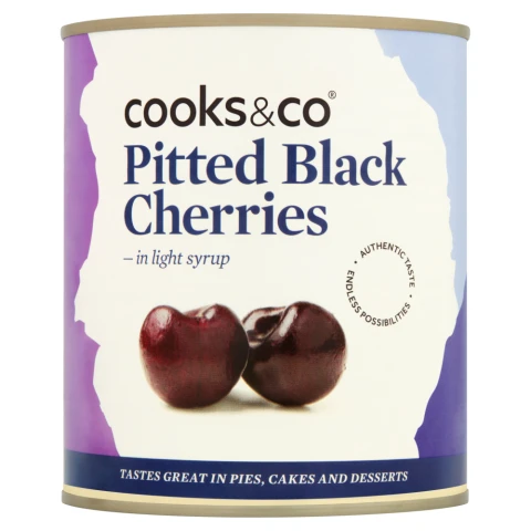 Cooks & Co Pitted Black Cherries - 850G