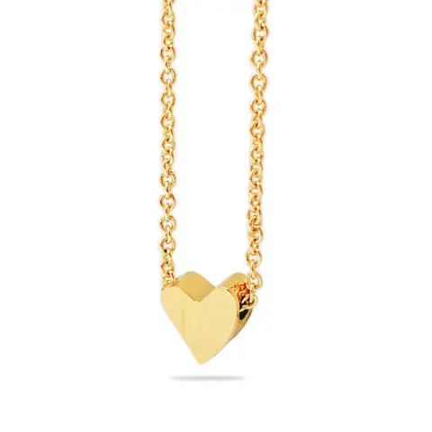 Love Heart Chain Pendant 18K Gold Plated 40cm Necklace