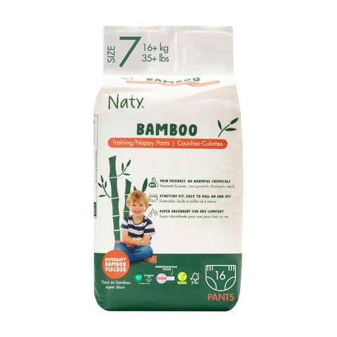 Naty Bamboo Viscose Training Pants Size 7 16 Pack