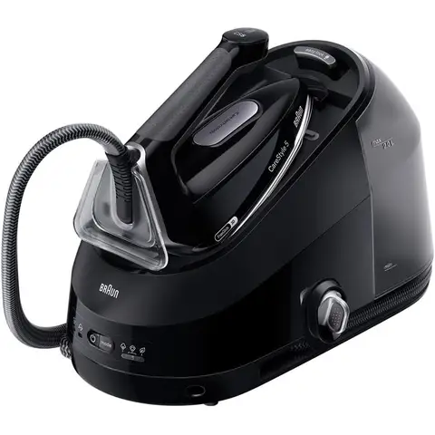 Braun CareStyle 5 IS5249BK Steam Iron with FreeGlide 3D, 150 g/min Steam Performance, Fast Heating, iCareMode, Vertical Ironing, Anti-Drip Function, Removable Water Tank 2L, 2400W, Black