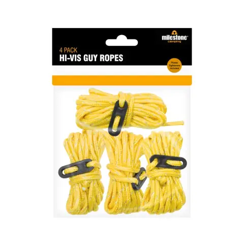 Milestone Hi-Vis Guy Ropes 4pk