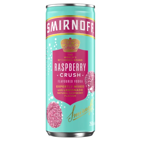 Smirnoff Raspberry Crush & Lemonade 250ml (Abv 4.5%)