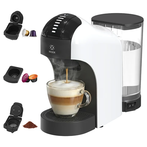 WOOX MX0246 Machine à café 1400 W, 20 bars avec 7 niveaux de café réglables et compatible poudre de café et capsules Dolce Gusto / Nespresso