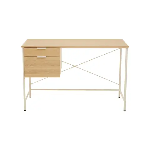 Interiors by Premier Desk Bradury 2 Drawers Oak/White