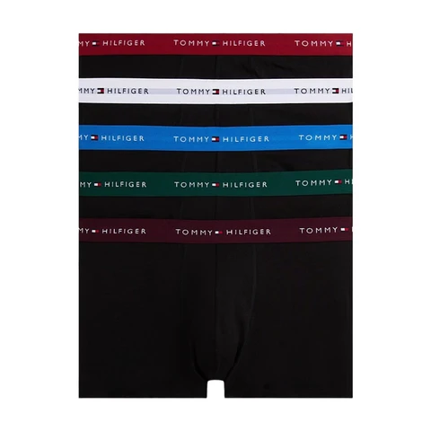 Tommy Hilfiger SIGNATURE ESS Herren 5er-Pack Trunks in Des Sky/Antique Silver/Weiß Größe M