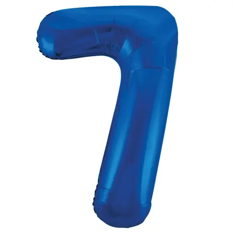 Unique Party Giant Number 7 Balloon, Blue, 86cm
