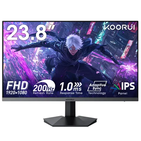 KOORUI G2411P Monitor 23.8 Zoll IPS FHD 200Hz  HDMI HDMI DP Audio HDMI2.0x2 DP1.2