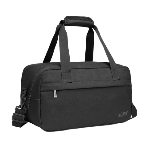 Kono 55x35x25 Kabine Handgepäck Reise-Handgepäck-Tasche Übernachtungstasche für das Wochenende mit Schultergurt 48L (Schwarz)