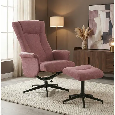 Armchair & Footstool Apero Recliner Rose Pink