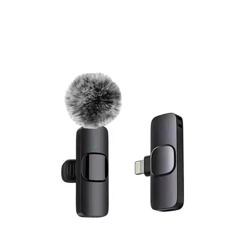 Verbex K9-Black Single Microphone, Wireless Mini Microphone for Live Streaming, Recording, and Interviews, Compatible with iOS Interface