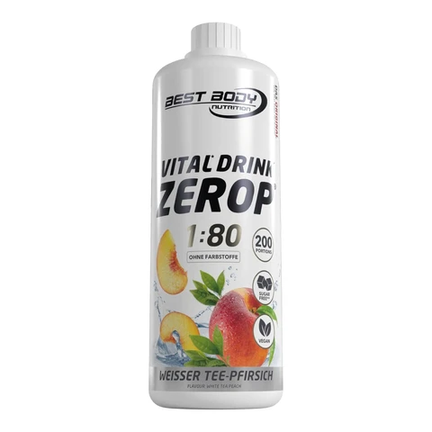 Best Body Nutrition Vitalgetränk Zerop Weißer Tee Pfirsich 1000 ml Flasche