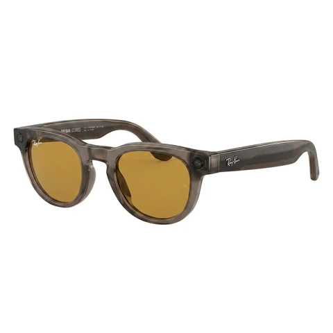 Ray-Ban Meta Headliner Glasses - Shiny Warm Stone - Transitions Saffron Yellow