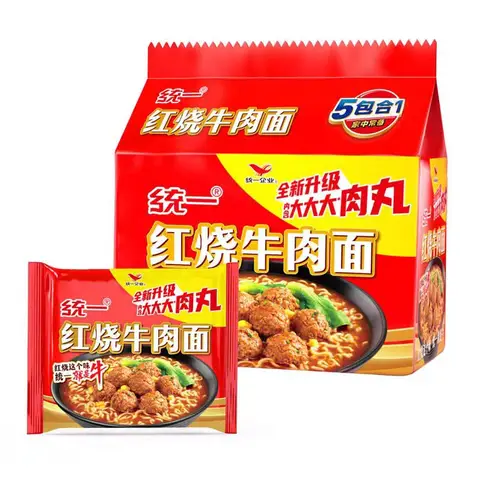 Uni-President noedels met gestoofd rundvlees 5*100g