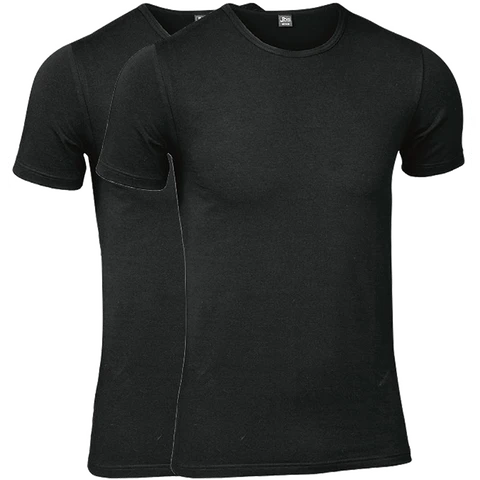 JBS 2er-Pack T-Shirts mit Rundhalsausschnitt GOTS Schwarz Größe L