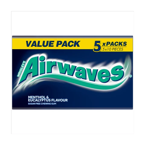 Airwaves Menthol Chewing Gum 5 Pack 70g