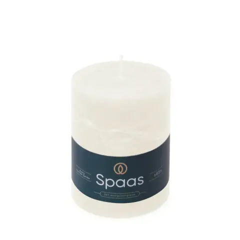 Spaas Pillar Candle Rustic Unscented White D:8xH:11cm