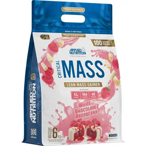 Applied Nutrition Critical Mass Professional Weight Gain Support White Chocolate Raspberry Powder Flavour - 6kg