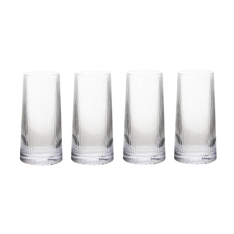 Maison by Premier Set of Four Ribbed Hi Ball Glasses