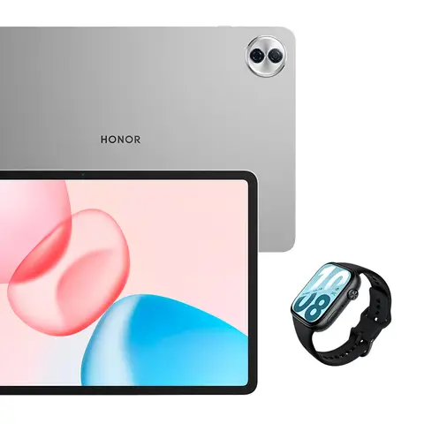 HONOR Pad 10 + Watch X5i Bundle – 12,1 Zoll 2,5K 120 Hz WiFi Tablet, 256 GB, Grau + 1,97 Zoll AMOLED Smartwatch mit Bluetooth-Anrufen, 21 Tage Akku, Schwarz