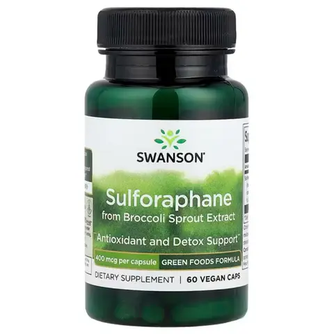 Swanson Sulforaphane Antioxidant 400mcg Vegan Daily Wellness Support Capsules - 60 Capsules