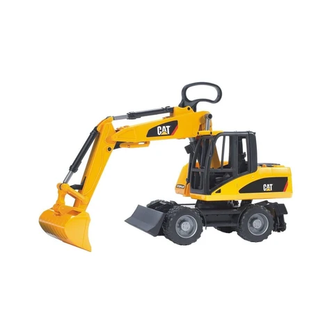 bruder 02445 - Cat Mobilbagger - 1:16 Baustelle Baufahrzeug Löffelbagger Arbeiter bworld Baumaschine Spielzeug