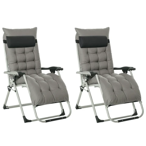 Outsunny 2 Piece Reclining Zero Gravity Chair