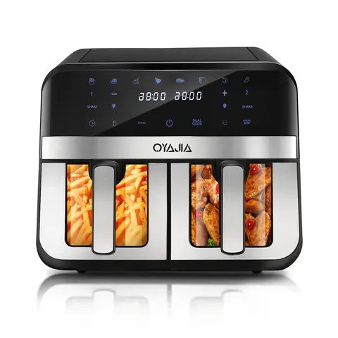 Friteuse à Air Oyajia RA930DSV Chamber avec Double Panier à Température Indépendante, Écran Tactile Digital – Idéale pour Poulet, Steak, Légumes – Appareil de Cuisine Familial