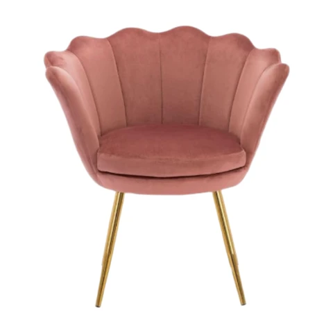 Ya-Home Polster-Sessel mit vergoldeten Beinen, moderner Blüten-Seiten-Sessel Ecke-Sessel für Wohnzimmer/Schlafzimmer