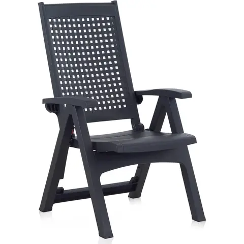 Berner Shaf tuin- en terrasstoelen, metaal, antraciet, 108 x 85 x 63 cm, set van 2 stuks – duurzame opbergoplossing van gerecycled kunststof, gemaakt in Spanje
