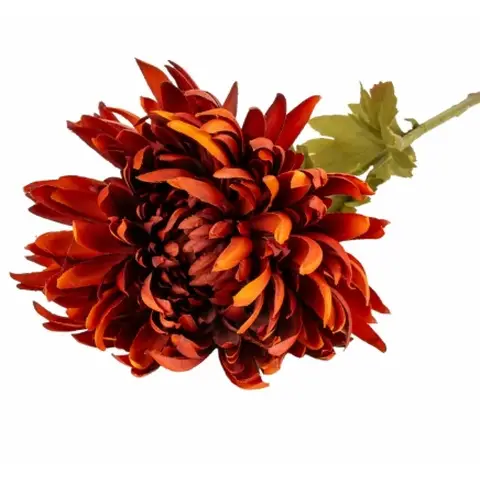 Candlelight Artificial Chrysanthemum Flower Stem Burgundy 62cm