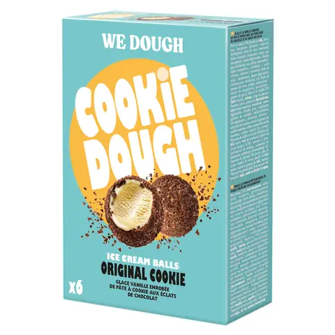 WE DOUGH Original Cookie Glace vanille enrobée de pâte à cookie  - 6 x 180 g