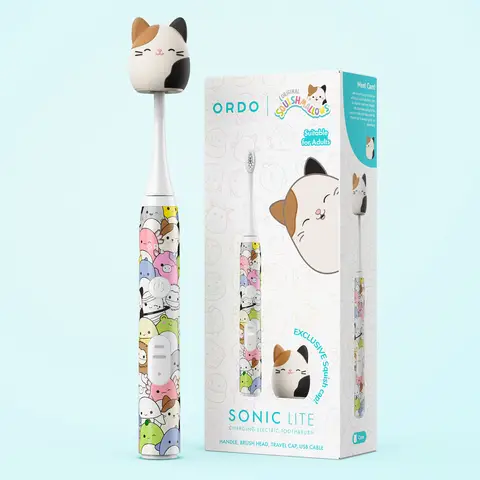 Ordo Sonic Lite Kids Electric Toothbrush, 1 Toothbrush Head, 5+ Weeks Battery, Smart Timer, Waterproof, USB-C, Ages 8+, Cam & Squad