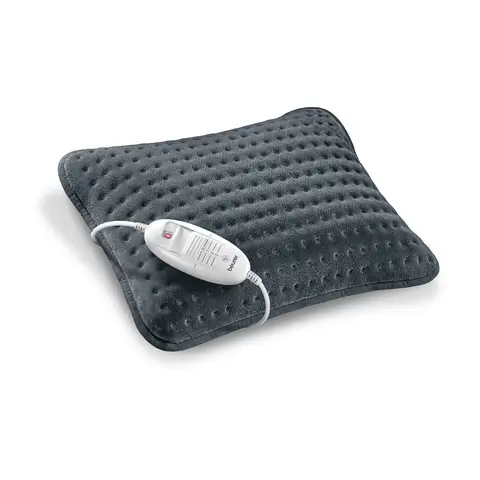Beurer HK48 Cosy Portable Heated Cushion Pad, 3 Temperature Settings, Automatic Shut Off, 40x30cm, Extra Soft, Quickly Warm, Breathable, Grey