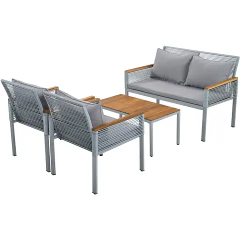 Garden lounge set, garden furniture set with comfortable cushions