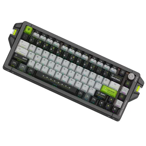 KEYSME AHD-HCKR-C 75-%-Gaming-Tastatur, QWERTY-US-Layout, magnetische Jade-Pro-Schalter, 8 kHz Abfragerate, einstellbarer Auslösepunkt 0,1–4,0 mm, CNC-Aluminiumgehäuse, PBT-Tastenkappen mit Farbsublimationsdruck