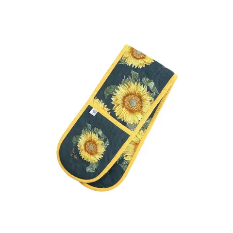 RHS by Dexam Double Oven Glove Sunflower Navy/Yellow