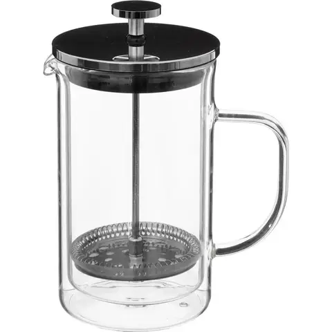 Secret de Gourmet Dubbelwandige glazen cafetière - 600 mL, Transparant
