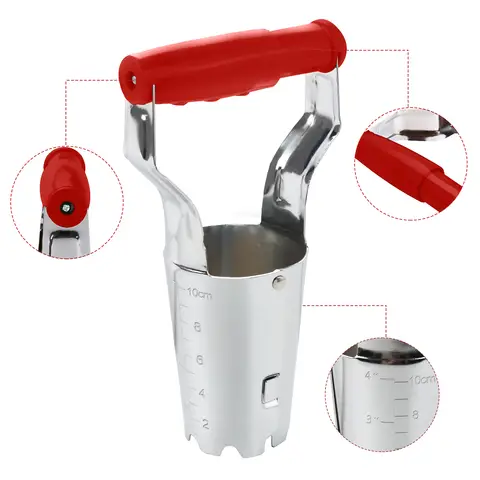 FLORA GUARD Zwiebelpflanzhilfe mit Tiefenangabe – ideal für das Umpflanzen von Zwiebeln und das Pflanzen (Rot)