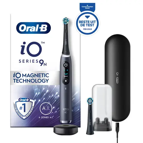 ORAL-B iO9N Elektrische Tandenborstel Black Onyx Bluetooth Verbinding Smart Model Diepe Reiniging iO9N iO9N