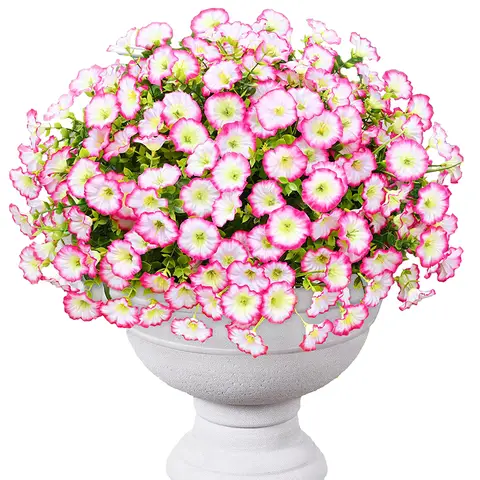 4Pcs 14.2/36cm
Artificial Flowers for Outdoors Fake Plants Outside Decoration,Silk Purple Morning Glory with Eucalyptus Look Real Faux Flower for Planter Front Door Porch Patio Yard(pink)