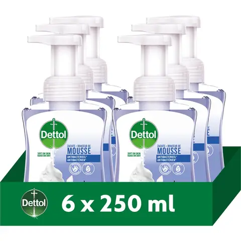Dettol handzeepschuim Soft Mousse orchidee- en vanillegelucht 6 x 250 ml voordeelverpakking
