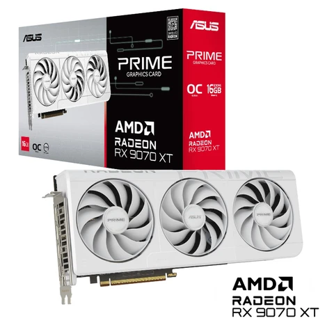 ASUS PRIME-RX9070XT-O16G-WHITE 16GB GDDR6 HDMI DP, weiß