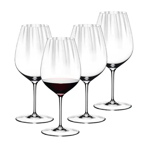 RIEDEL Performance Cabernet/Merlot Weinglas - Kristallglas - 834ml (28,2 fl oz) - 4-teiliges Set mit optischem Effekt, Spülmaschinenfest