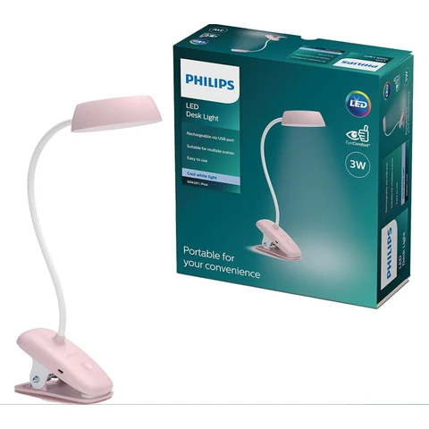 Philips Table Lamp Doughnut Desk Clip USB Rechargeable 3W Blush
